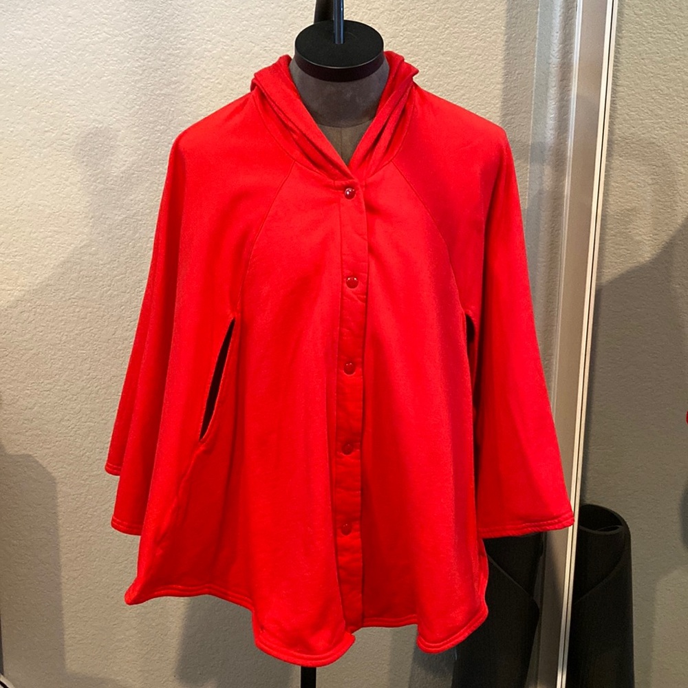 American Apparel red poncho